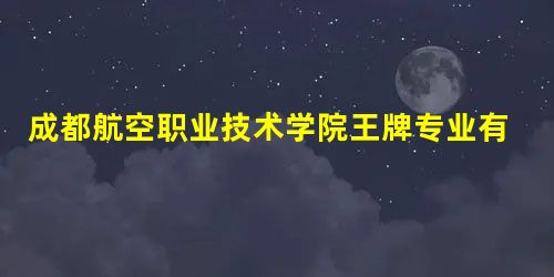 成都航空职业技术学院王牌专业有哪些及专业排名 成都航空职业技术学院王牌专业有哪些及专业排名