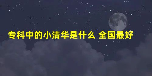 专科中的小清华是什么 全国最好的大专院校 专科中的小清华是什么 全国最好的大专院校