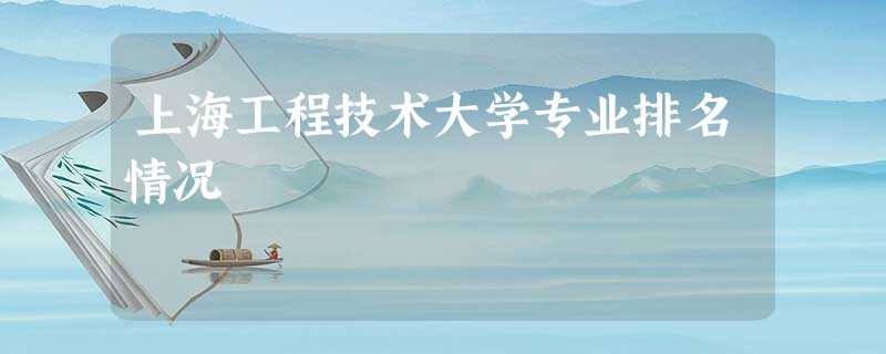 上海工程技术大学专业排名情况 上海工程技术大学专业排名情况