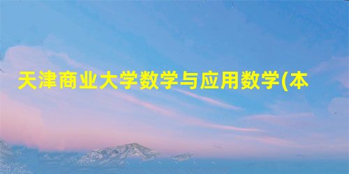 天津商业大学数学与应用数学(本科类)专业介绍 天津商业大学数学与应用数学(本科类)专业介绍