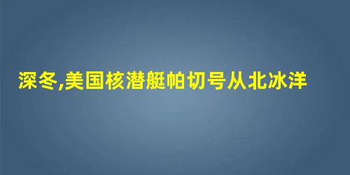 深冬,美国核潜艇帕切号从北冰洋厚厚的冰层下悄然驶入巴伦支海,在 深冬,美国核潜艇帕切号从北冰洋厚厚的冰层下悄然驶入巴伦支海,在