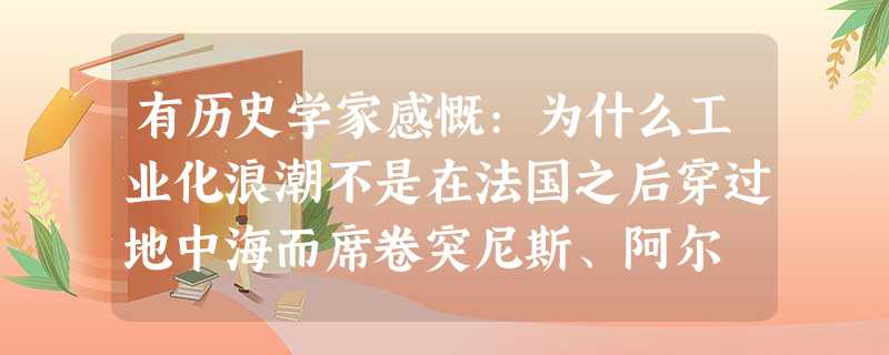 有历史学家感慨:为什么工业化浪潮不是在法国之后穿过地中海而席卷突尼斯、阿尔 有历史学家感慨:为什么工业化浪潮不是在法国之后穿过地中海而席卷突尼斯、阿尔