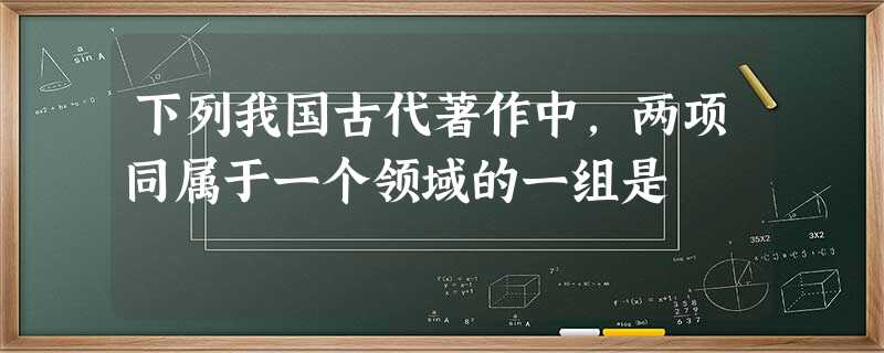 下列我国古代著作中,两项同属于一个领域的一组是 下列我国古代著作中,两项同属于一个领域的一组是