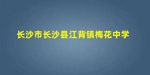 长沙市长沙县江背镇梅花中学 长沙市长沙县江背镇梅花中学