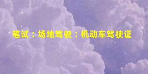 笔试︰场地驾驶︰机动车驾驶证 笔试︰场地驾驶︰机动车驾驶证
