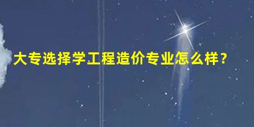 大专选择学工程造价专业怎么样? 大专选择学工程造价专业怎么样?