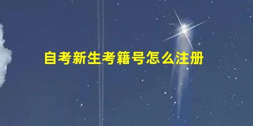 自考新生考籍号怎么注册 自考新生考籍号怎么注册