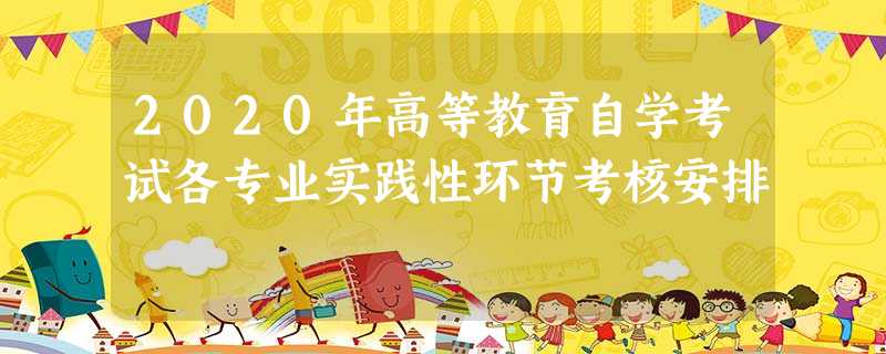 2020年高等教育自学考试各专业实践性环节考核安排 2020年高等教育自学考试各专业实践性环节考核安排