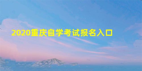 2020重庆自学考试报名入口 2020重庆自学考试报名入口