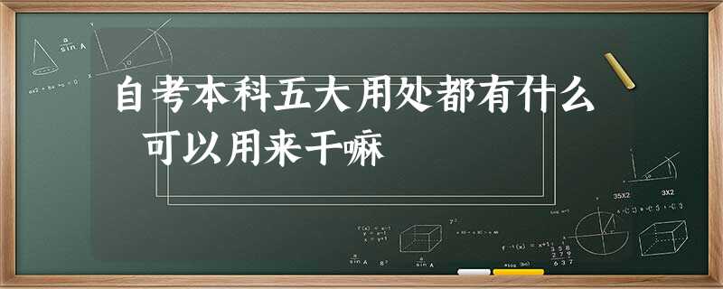 自考本科五大用处都有什么 可以用来干嘛 自考本科五大用处都有什么 可以用来干嘛