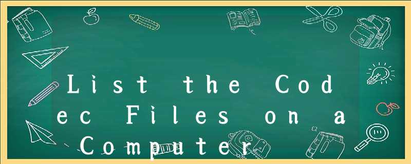 List the Codec Files on a Computer List the Codec Files on a Computer