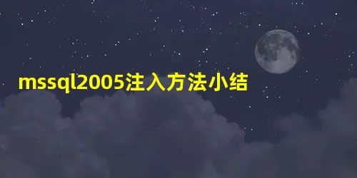 mssql2005注入方法小结 mssql2005注入方法小结