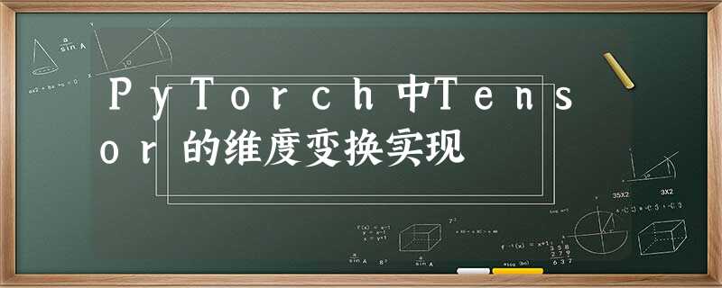 PyTorch中Tensor的维度变换实现 PyTorch中Tensor的维度变换实现