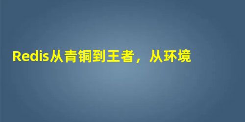 Redis从青铜到王者,从环境搭建到熟练使用,看这一篇就够了,超全整理详细解析,赶紧收藏吧!!! Redis从青铜到王者,从环境搭建到熟练使用,看这一篇就够了,超全整理详细解析,赶紧收藏吧!!!