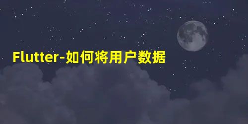 Flutter-如何将用户数据传递到所有视图 Flutter-如何将用户数据传递到所有视图