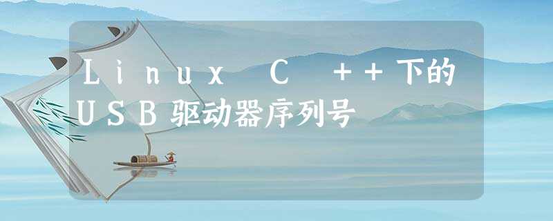 Linux C ++下的USB驱动器序列号 Linux C ++下的USB驱动器序列号