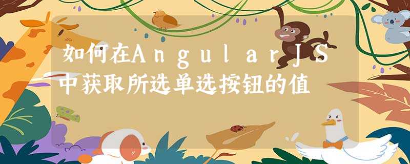 如何在AngularJS中获取所选单选按钮的值 如何在AngularJS中获取所选单选按钮的值