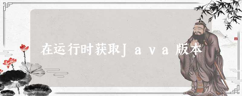 在运行时获取Java版本 在运行时获取Java版本