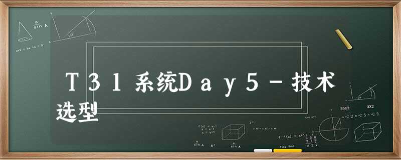 T31系统Day5-技术选型 T31系统Day5-技术选型