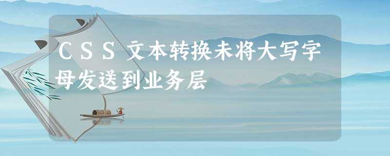 CSS文本转换未将大写字母发送到业务层 CSS文本转换未将大写字母发送到业务层