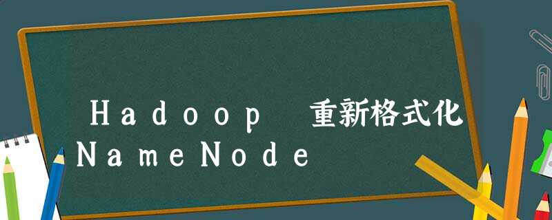 Hadoop 重新格式化NameNode Hadoop 重新格式化NameNode