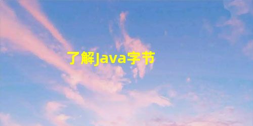 了解Java字节 了解Java字节