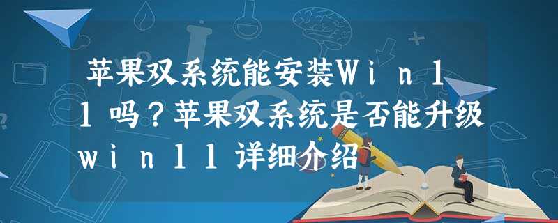 苹果双系统能安装Win11吗?苹果双系统是否能升级win11详细介绍 苹果双系统能安装Win11吗?苹果双系统是否能升级win11详细介绍