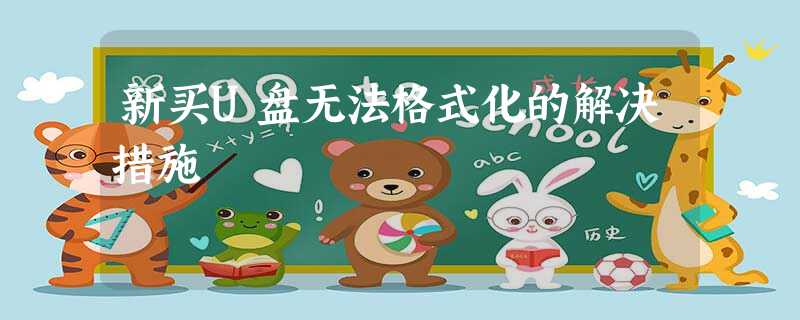 新买U盘无法格式化的解决措施 新买U盘无法格式化的解决措施