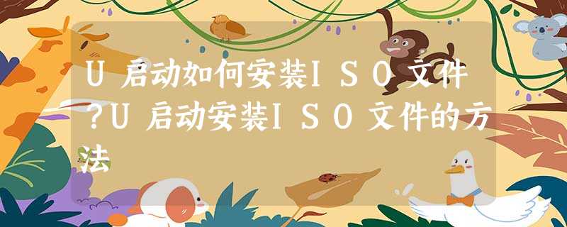 U启动如何安装ISO文件?U启动安装ISO文件的方法 U启动如何安装ISO文件?U启动安装ISO文件的方法
