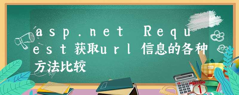 asp.net Request获取url信息的各种方法比较 asp.net Request获取url信息的各种方法比较