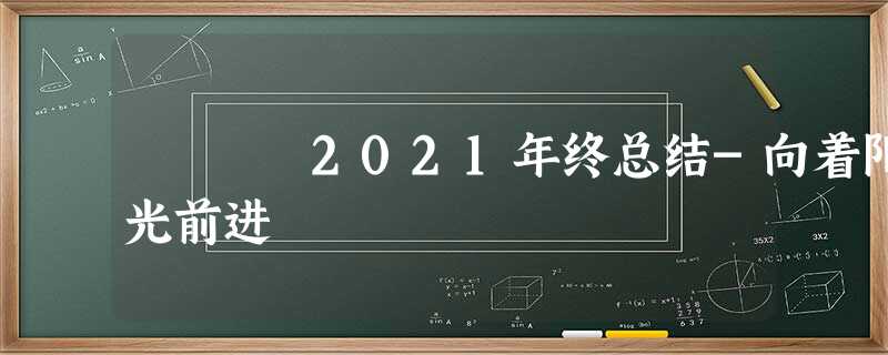 2021年终总结-向着阳光前进 2021年终总结-向着阳光前进