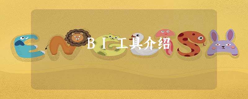 BI工具介绍 BI工具介绍
