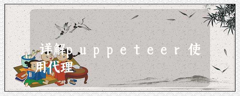 详解puppeteer使用代理 详解puppeteer使用代理