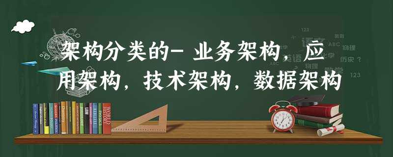 架构分类的-业务架构，应用架构，技术架构，数据架构