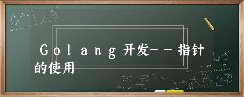 Golang开发--指针的使用