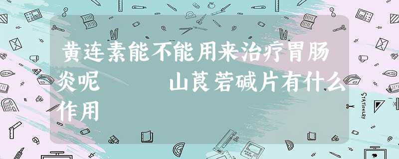 黄连素能不能用来治疗胃肠炎呢 山莨菪碱片有什么作用 黄连素能不能用来治疗胃肠炎呢 山莨菪碱片有什么作用