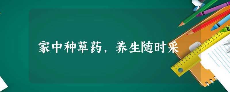 家中种草药,养生随时采 家中种草药,养生随时采