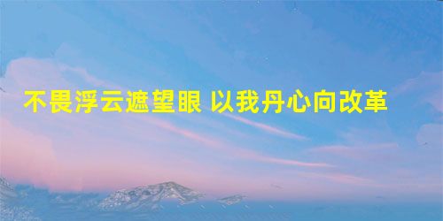 不畏浮云遮望眼 以我丹心向改革 不畏浮云遮望眼 以我丹心向改革