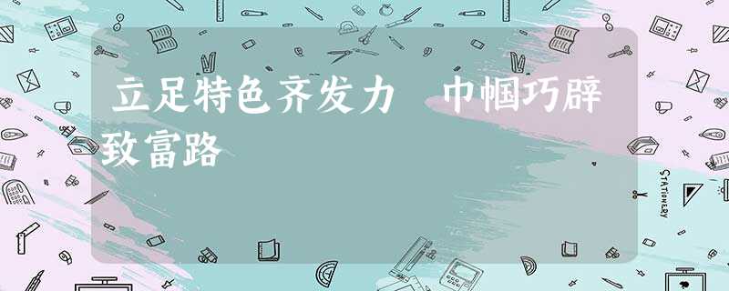 立足特色齐发力 巾帼巧辟致富路 立足特色齐发力 巾帼巧辟致富路