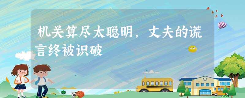 机关算尽太聪明,丈夫的谎言终被识破 机关算尽太聪明,丈夫的谎言终被识破