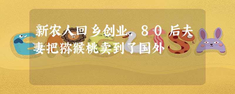 新农人回乡创业,80后夫妻把猕猴桃卖到了国外 新农人回乡创业,80后夫妻把猕猴桃卖到了国外