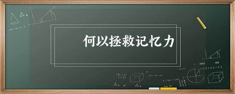 何以拯救记忆力 何以拯救记忆力
