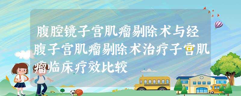 腹腔镜子宫肌瘤剔除术与经腹子宫肌瘤剔除术治疗子宫肌瘤临床疗效比较 腹腔镜子宫肌瘤剔除术与经腹子宫肌瘤剔除术治疗子宫肌瘤临床疗效比较
