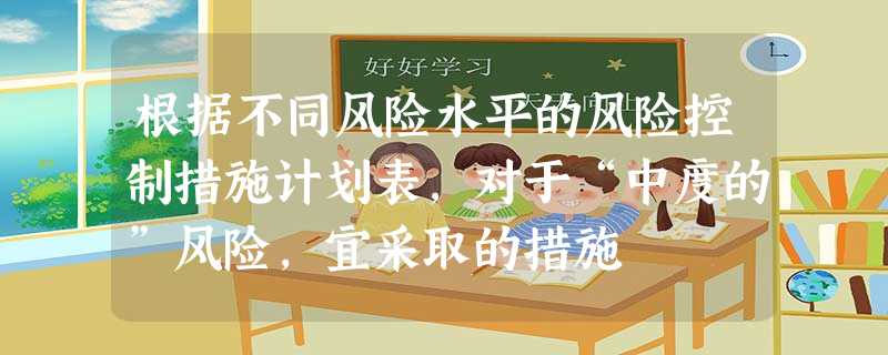 根据不同风险水平的风险控制措施计划表,对于“中度的”风险,宜采取的措施 根据不同风险水平的风险控制措施计划表,对于“中度的”风险,宜采取的措施