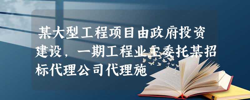 某大型工程项目由政府投资建设,一期工程业主委托某招标代理公司代理施 某大型工程项目由政府投资建设,一期工程业主委托某招标代理公司代理施