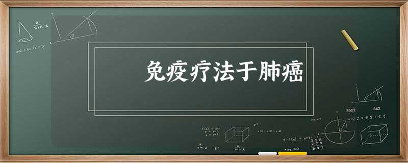 免疫疗法于肺癌 免疫疗法于肺癌