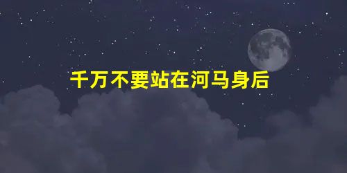 千万不要站在河马身后 千万不要站在河马身后