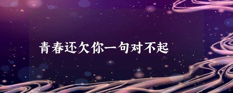 青春还欠你一句对不起 青春还欠你一句对不起