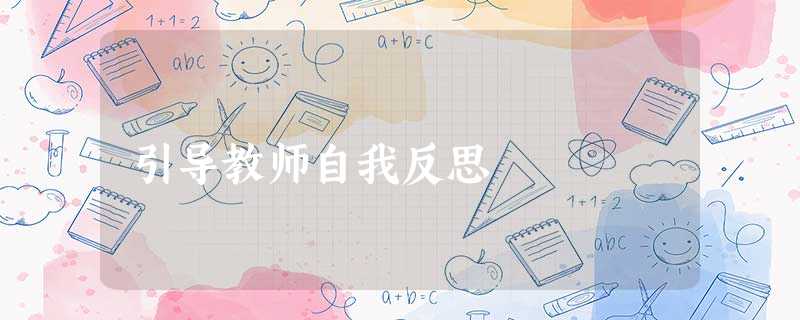 引导教师自我反思 引导教师自我反思