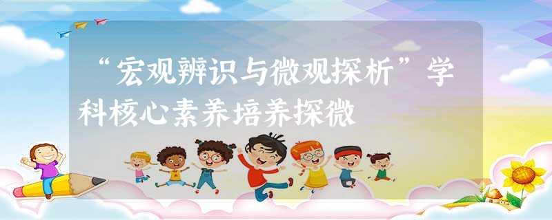 “宏观辨识与微观探析”学科核心素养培养探微 “宏观辨识与微观探析”学科核心素养培养探微